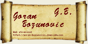 Goran Božunović vizit kartica